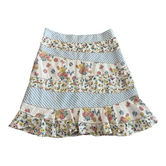 Odille Floral Seersucker A-Line Mini Skirt - Picture 1 of 4